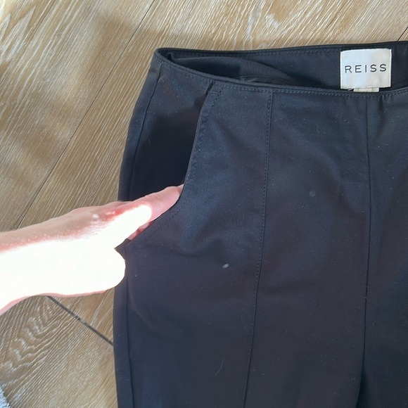 Reiss Side Zip Nancy Slim Tapered Flat Front Ankle Zip Pants - Picture 7 of 10